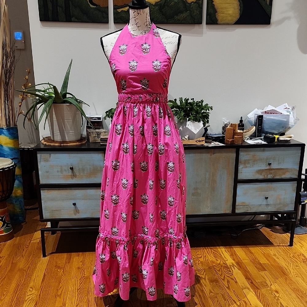 RHODE Salena Dress in Marigold Hot Pink